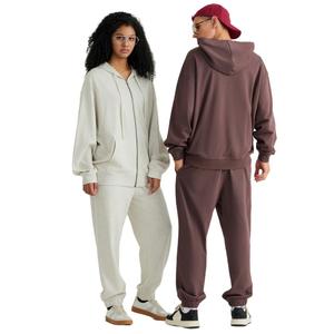 Custom Fabric Drop Shoulder Zip <b>Hoodie</b> 330gsm Baggy Solid Oversized - Product Image 5