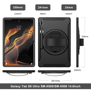 Estuche resistente a prueba de golpes con soporte para bolígrafo S, soporte giratorio para Samsung <span class=keywords><strong>Galaxy</strong></span> <span class=keywords><strong>Tab</strong></span> <span class=keywords><strong>S8</strong></span>, <span class=keywords><strong>ultra</strong></span>, de 14,6 pulgadas, de alta resistencia, de 30-30 cm - Product Image 4
