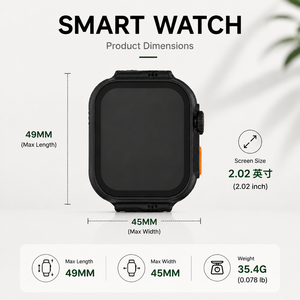 T1000 Ultramax 49MM ประกอบด้วยสมาร์ทวอทช์ หูฟังบลูทูธ TWS สายนาฬิกาสำรอง 7 เส้น เคสป้องกัน ที่ชาร์จ และชุดของขวัญสำหรับออกกำลังกาย - Product Image 2