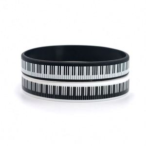 Piano Note Silicone Bracelet Music Inspiration Bracelet Piano Note Theme Party Supplies Music Party <b>Gifts</b> Rubber Wristband - Product Image 2