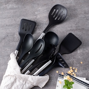 Ustensiles de cuisine haut de gamme, ensemble d'outils de cuisine, accessoires de cuisine, ensemble d'ustensiles de cuisine en nylon avec manche en acier inoxydable - Product Image 6
