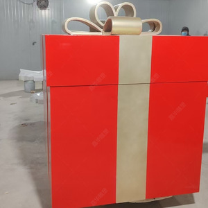 Escultura de Fibra de Vidrio en Forma de Caja de Regalo, Decoración Navideña Rectangular para Exteriores, Montaje en Suelo, Modelo Personalizable - Product Image 5