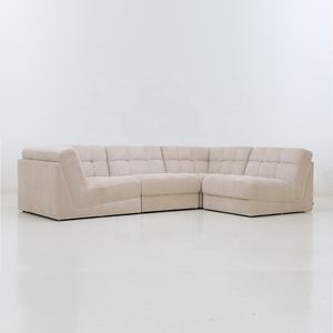 Divano componibile a 3 posti soggiorno modulare <span class=keywords><strong>beige</strong></span> bianco divano in tessuto di velluto a coste set angolo - Product Image 4