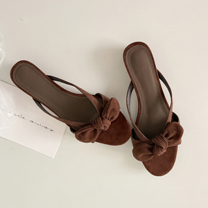 WETKISS <span class=keywords><strong>Sandalias</strong></span> de cuña baja de gamuza con lazo estilo francés para <span class=keywords><strong>mujer</strong></span>, <span class=keywords><strong>sandalias</strong></span> de verano sin cordones con punta abierta para playa, venta al por mayor - Product Image 1