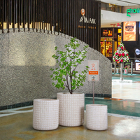 Décorations TT modernes haut de gamme Pots de fleurs et jardinières de grande taille personnalisés sculptés à la main pour le type de paquet d'utilisation de sol de centre commercial