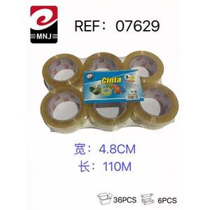 Nastro Adesivo Trasparente Mnj 4.8Cm X 110M Confezione da 6 Pezzi per Imballaggio e Sigillatura - Product Image 3