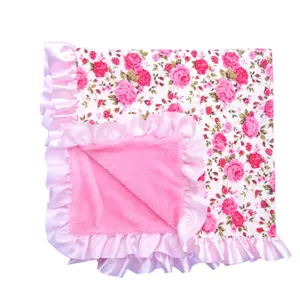 Newest ruffle knit cotton baby blankets newborn blanket