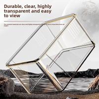 Acuario Acrílico Transparente Pequeño, Pecera Redonda Portátil de Escritorio, Hábitat Duradero para Tortugas, Decoración para Hogar u Oficina