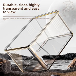 Acquario in Acrilico Trasparente di Piccole Dimensioni, Vasca per Pesci Rotonda Portatile da Scrivania, <span class=keywords><strong>Habitat</strong></span> Durevole per <span class=keywords><strong>Tartarughe</strong></span> per Decorazione Casa e Ufficio - Product Image 2