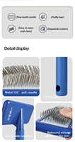 Brosse de toilettage pour animaux de compagnie (chats et chiens) en acier inoxydable et plastique, écologique, vente en gros d'usine