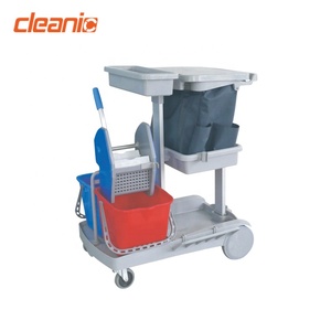 <span class=keywords><strong>Chariot</strong></span> <span class=keywords><strong>de</strong></span> <span class=keywords><strong>nettoyage</strong></span> commercial léger Cleanic avec double seau essoreur, serpillière en plastique, <span class=keywords><strong>chariot</strong></span> à serpillière - Product Image 2