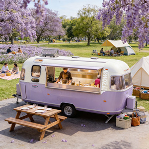 Remorque alimentaire mobile multifonctionnelle électrique en fibre de verre de marque ZOWN, entièrement équipée, garantie 2 ans, personnalisable, résistante à la rouille - Product Image 1