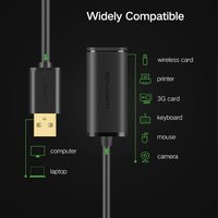USB uzatma kablosu ile sinyal amplifikatörü, USB 2.0 uzatma kablosu erkek kadın genişletici kablosu yazıcı kamera için