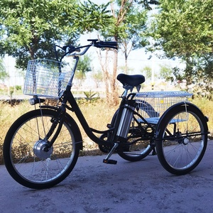 Triciclo <span class=keywords><strong>a</strong></span> ruota da 24 pollici triciclo elettrico motore 350W <span class=keywords><strong>a</strong></span> <span class=keywords><strong>3</strong></span> <span class=keywords><strong>ruote</strong></span> triciclo per adulti Cargo bicicletta elettrica con cestello - Product Image 4