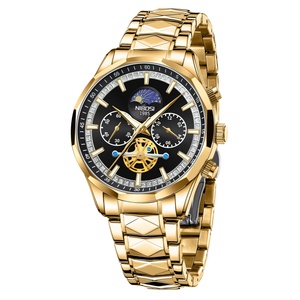 NIBOSI 2656 Sports Chronograph Mens Watch Fashion Multifunction Quartz Waterproof Watches Luxury Stainless Steel Band <b>Clock</b> - Product Image 1