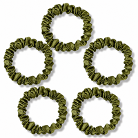 Lot de 4 chouchous pour cheveux en soie de mûrier 100 % pure, faits main, élastiques, sans dommage, blanc pur, en coffret