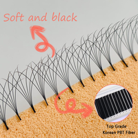 Bulu Mata Palsu Grosir Individual CD Curl Easy Fan Matte Natural Panjang Super Lembut Tekstur Alami Hitam
