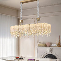 DUOMEIJU Suspension LED Nordique Nouveau Design avec Barre de Commande en Verre pour Restaurants et Salons