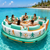 Plateforme flottante gonflable pour club de plage et complexe hôtelier, ponton aquatique rond avec zone de divertissement