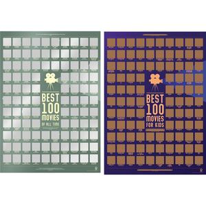 Affiche à gratter personnalisée : Top 100 des meilleurs films de drame, <span class=keywords><strong>d</strong></span>'action et <span class=keywords><strong>d</strong></span>'<span class=keywords><strong>horreur</strong></span> – Affiche à gratter de films à succès - Product Image 1