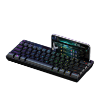 Teclado Gaming Compacto Ergonómico Mini de 64 Teclas con Retroiluminación LED RGB Personalizada, Conexión USB