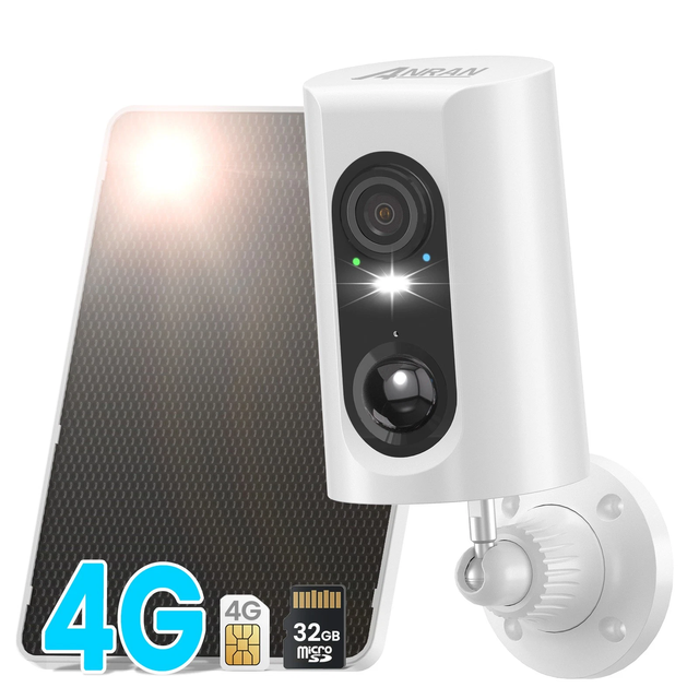 ANRAN 4G LTE Cellular Wireless Security Camera,2k HD Video,Solar Power,Outdoor IP65 Waterproof,PIR Motion Detection,2 Way Talk