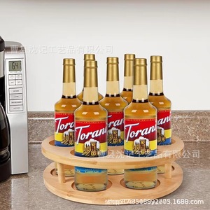 Wooden Lazy Susan <b>Spice</b> <b>Rack</b> <b>Rotating</b> Kitchen Storage Tray For Seasoning Bottle Holder Multi Function Desktop Organizer - Product Image 1