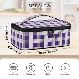 Porte-plat isotherme réutilisable pour barbecue extérieur, motif Palaka Hawaïen violet, petit format, pour pique-nique et transport de plats chauds - Product Image 5