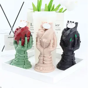 Y4230 New Design Silicone Rose Candle Mold Hand Holder Candle Mold Custom Ghost Paw Silicone Candle Mold