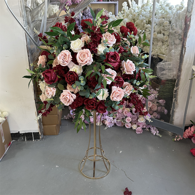 artificial flowers wedding burgundy and pink
