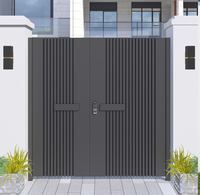Portail battant moderne en aluminium sur mesure avec contrôleur intelligent, thermolaqué, antirouille, pour la sécurité et l'intimité des villas extérieures