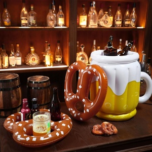 Refroidisseur de boissons gonflable en PVC en forme de bretzel et de chopes à bière, 15 pouces (17,3*13,4 pouces) pour décorations de fêtes à thème et de vacances - Product Image 4