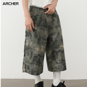 <span class=keywords><strong>Pantalones</strong></span> <span class=keywords><strong>Cortos</strong></span> de Verano Personalizados para <span class=keywords><strong>Hombre</strong></span>, Estilo Holgado, con Estampado Digital Completo, Camuflaje, <span class=keywords><strong>Pantalones</strong></span> de <span class=keywords><strong>Trabajo</strong></span>, Shorts Cargo de Camuflaje de Sarga - Product Image 1