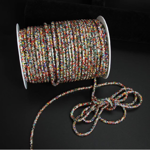 4Mm 6 Hàng Bling Bling Dây Cắt Dây Pha Lê Rhinestone Ống Sợi Dây Thừng Cho Trang Trí DIY Rhinestone Dây Quần Áo Mũ Giày - Product Image 6