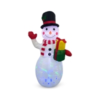 Bonhomme de neige gonflable lumineux avec écharpe, décoration de Noël gonflable publicitaire avec souffleur d'air pour affichage en centre commercial et en cour