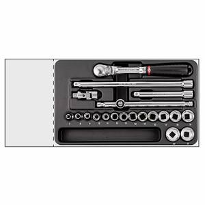 Juego de llaves de vaso Usag de 1/2 pulgada, caja de herramientas de acero al cromo vanadio, accionamiento manual, 37x23x7.5 cm, 519/605BEB - Product Image 1