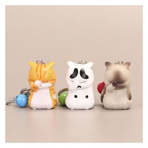 Hot Shy Distressed Cat Key Chain Cute Funny Depressed Cats Keychain for Girlfriend Children <b>Bag</b> Car Keys Pendant Keyring Trinket - Product Image 2