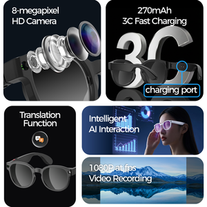 แว่นตาอัจฉริยะ AIMB S1 AI กล้อง 8MP HD แปลภาษาได้ โต้ตอบอัจฉริยะ บันทึกวิดีโอ 1080P พร้อมผู้ช่วยเสียง - Product Image 3