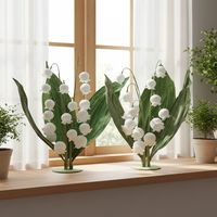 Fleurs en papier faites à la main, personnalisées, en forme de lys blanc, pour mariages, Pâques, Noël, Nouvel An, décorations de table pour la maison et les fêtes.