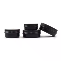 Vente en gros de pots en aluminium noir personnalisés de 10g, 15g, 30g, 50g, 60g, pots en aluminium pour bougies aromatiques, pots en aluminium pour le stockage du thé et des bonbons