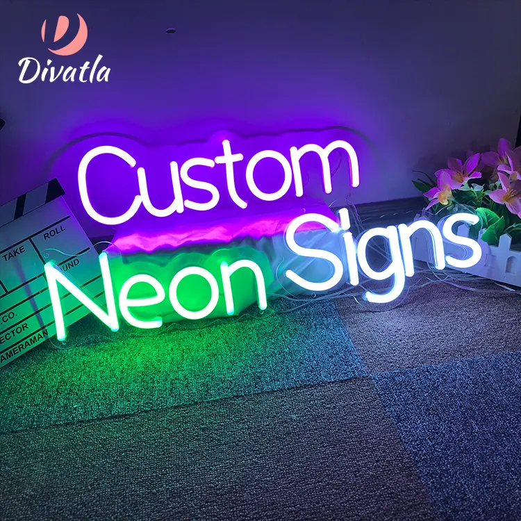 DIVATLA Custom Dynamic RGB APP Control Dimming Indoor Home Light Smart LED Custom Neon Sign