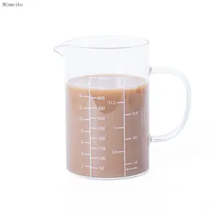 Bcnmviku एकल स्आउट 500 मिलीलीटर उच्च बोरोसिलिकेट ग्लास मापने वाले कप के साथ रसोई या रेस्तरां के लिए आसान पढ़ने के लिए