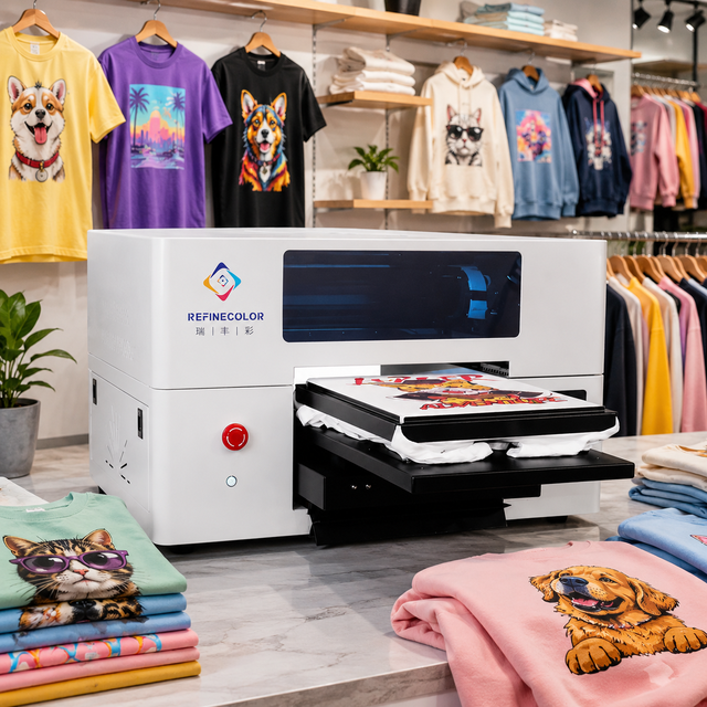 Refinecolor DTG Drucker A3 Dtg Printer Direct to Garment Printing Machine T-shirt Hoodies Clothes Apparel Printer Easy to Use