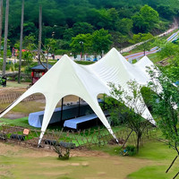 Tenda a baldacchino a tre cupole per matrimoni, tenda di lusso per banchetti all'aperto, tenda per eventi, tenda da montagna, tenda da campeggio