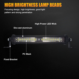 Nuevo diseño de fábrica 54-432W 7 pulgadas-50 pulgadas Luz Blanca Amarilla Universal Led Barra de luz antiniebla para coche IP67 impermeable 9-36V Super brillante - Product Image 3