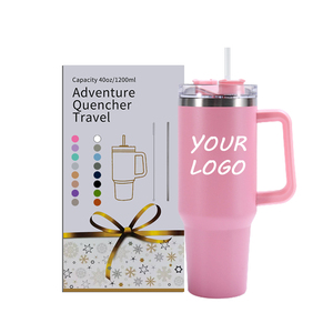 2023 Adventure Travel Tumbler Mug 40oz White Stainless Steel LED Temperature Display Leak-Proof Silicone Handle Lid <b>Coffee</b> Beer - Product Image 5