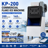 Machine à glace en flocons granulaires électrique 200 kg/24 h, usage commercial, acier inoxydable, haute efficacité A+++ pour restaurants, bars