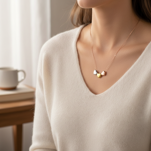 สร้อยคอจี้เงินแท้ 925k ดีไซน์รูปหัวใจสามสี ผลิตในตุรกี - Product Image 3