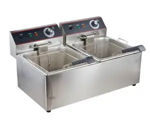 Freidora eléctrica de patatas fritas, equipo de catering, tanque único 6 8 11 Ltr, tanque Doble 6 + 6 8 + 8 11 + 11l, freidora de patatas fritas