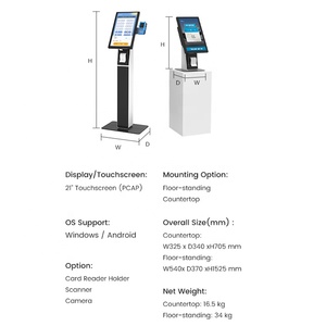 Touch Screen 21.5 Inch Interactive Self-service Airport Taxi Queue Kiosk <strong>Ticket</strong> Kiosk <strong>Machine</strong> - Product Image 3